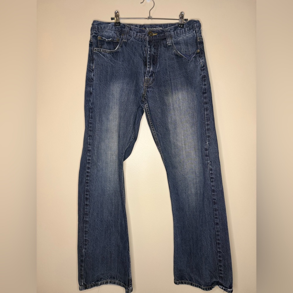 Mens Urban Up 34x32 Lowrise Bootcut Blue Denim Jeans Mens Urban Up 34x32 Lowrise Bootcut Blue Denim Jeans